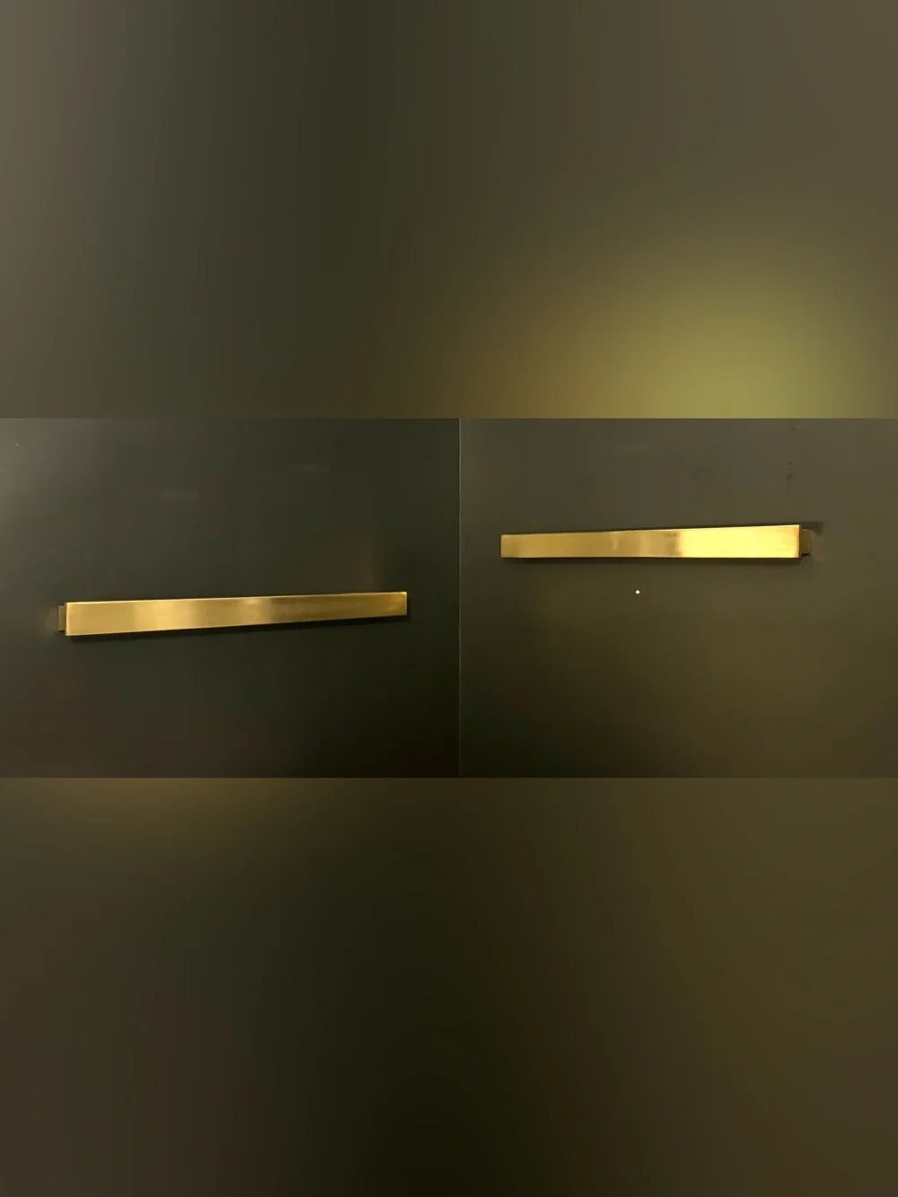 Gold Tone Accent Wall Shelves- Minimal Modern Home Wall Decor
